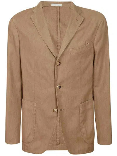 Boglioli Single-breasted Brown Cotton Blend Blazer