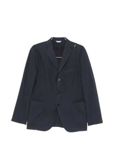 Boglioli Single-breasted Cotton Blazer In Blue