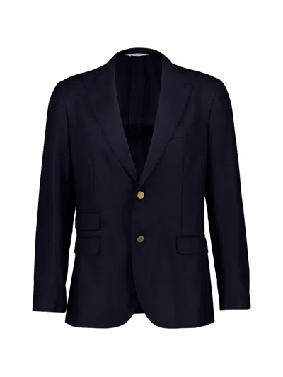 Boglioli Single-breasted Wool Blazer In Blue