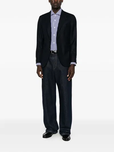 Boglioli Single-breasted Wool Blazer In Blue