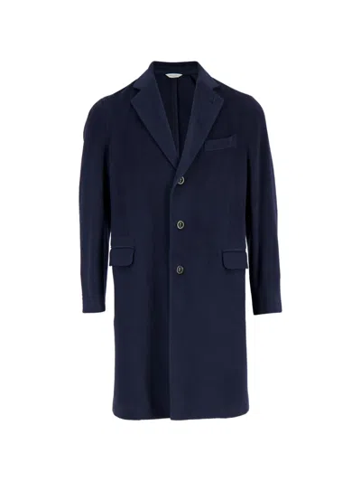 Boglioli Single-breasted Wool Coat In Blue