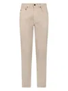 Boglioli Cotton Silk 5 Pocket Trousers In White