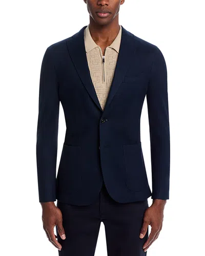 Boglioli Slim Fit Cotton Pique Jersey Sport Jacket In Navy