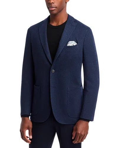 Boglioli Slim Fit Herringbone Jacket In Navy/blue