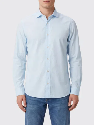 Boglioli Slim Fit Long-sleeve Cotton Shirt With French Collar In Black