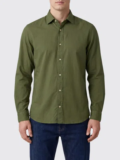 Boglioli Slim Fit Long-sleeve Cotton Shirt With French Collar In Green