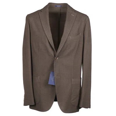 Pre-owned Boglioli Slim-fit Olive Check Lightweight Wool Sport Coat 44r (eu 54) In Green
