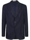 Boglioli Single-breasted Wool Blazer In Blue