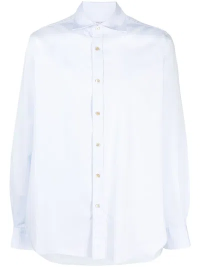 Boglioli Spread-collar Cotton Shirt In White