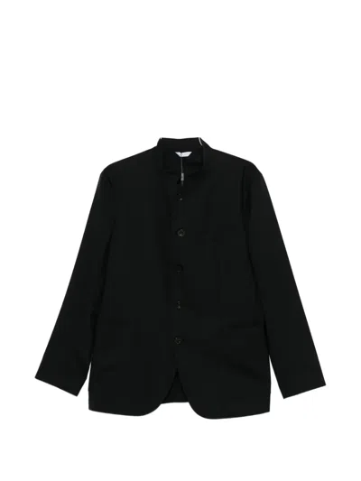 Boglioli Stand-collar Button-up Blazer In Black