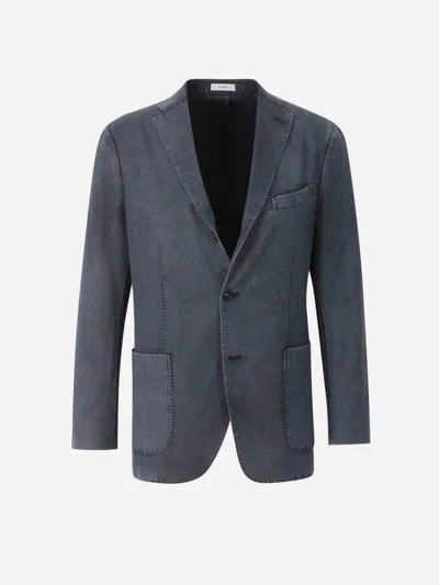 Boglioli Straight Wool Blazer In Navy Blue