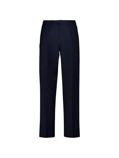Boglioli Slim-fit Straight-leg Cotton-blend Twill Trousers In Blue