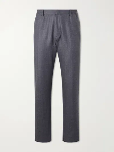 Boglioli Straight-leg Herringbone Virgin Wool Suit Trousers In Gray