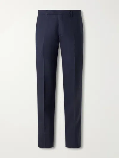 Boglioli Straight-leg Virgin Wool Trousers In Blue