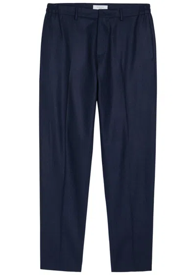 Boglioli Elasticated-waistband Pressed-crease Trousers In Blue