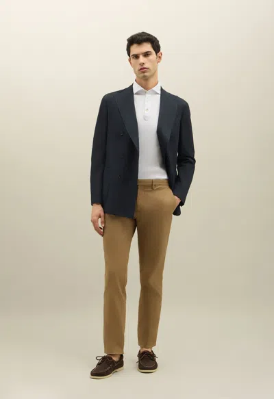 Boglioli Stretch Cotton Straight Chinos In Brown