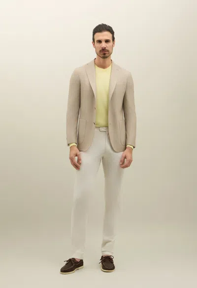 Boglioli Stretch Cotton Straight Chinos In Warm White