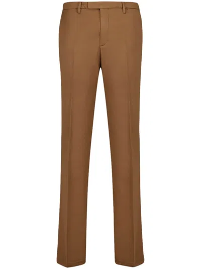 Boglioli Stretch-cotton Tailored Pants In Brown