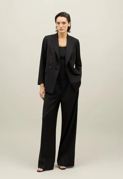 Boglioli Stretch Gabardine Palazzo Trousers In Black