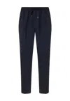 Boglioli Stretch Wool Canva Jog Trousers In Blue