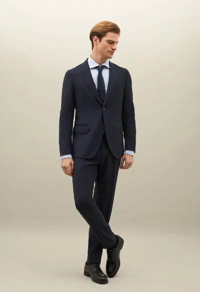 Boglioli Stretch Wool Canva K-suit In Blue