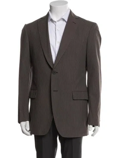 Pre-owned Boglioli Striped Blazer In Brown