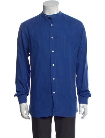 Pre-owned Boglioli Striped Long Sleeve Dress Shirt In Blue