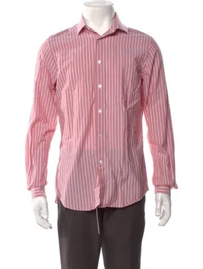 Pre-owned Boglioli Striped Long Sleeve Dress Shirt In Pink