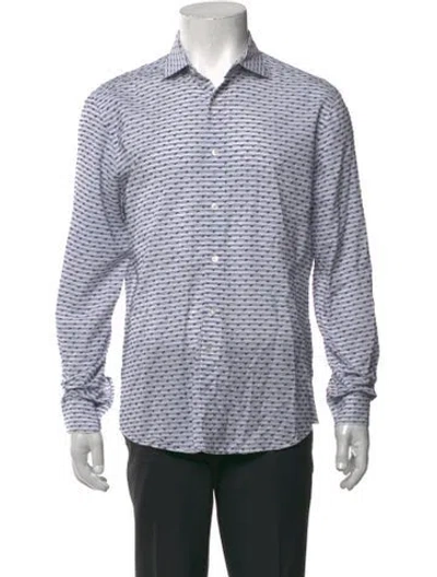 Pre-owned Boglioli Striped Long Sleeve Dress Shirt In White