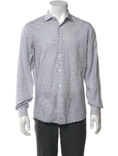 Pre-owned Boglioli Striped Long Sleeve Shirt In White