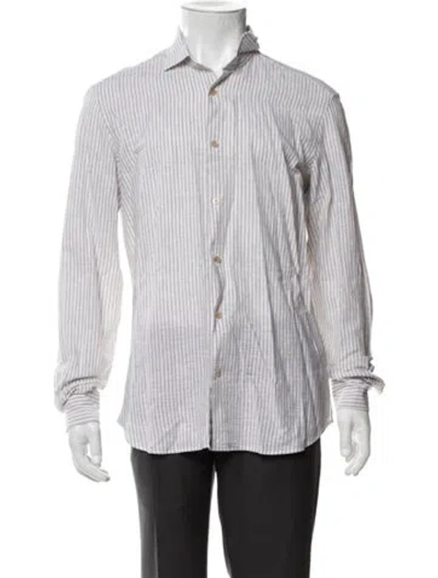 Pre-owned Boglioli Striped Long Sleeve Shirt In White