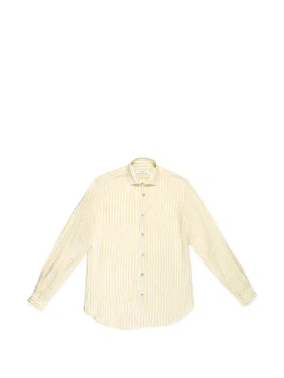 Boglioli Striped Long-sleeve Shirt In Yellow
