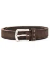 Boglioli Stud-embellished Buckle Belt In Braun