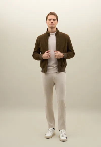 Boglioli Suede Bomber In Brown