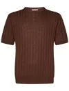 Boglioli Crewneck Brown Flat-ribbed Linen