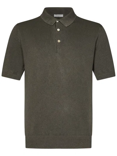 Boglioli Sweaterlight Green Honeycomb Cotton Short-sleeved Polo Shirt.