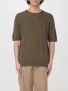 Boglioli Crewneck Green Flat-ribbed Linen In Green