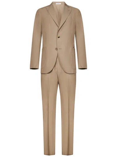 Boglioli Tailored Beige Dress Suit With Notch Lapel In Pink