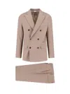 Boglioli Tailored Double-breasted Suit With Notched Lapel And Textured Fabric In Pink