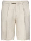 Boglioli Tailored Knee-length Beige Bermuda Shorts In White