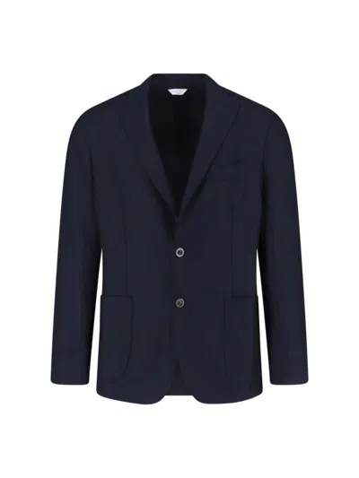 Boglioli Tailored Neutrals Jacket With Classic Design And Structured Silhouette In Blue