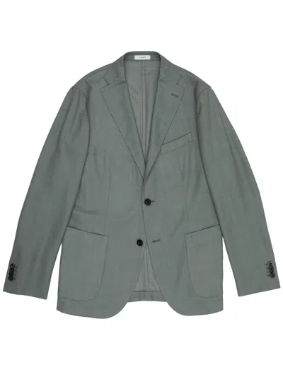 Boglioli Tailored Two-button Wool Blend Blazer In Green
