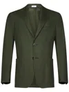 Boglioli Textured Cotton Jersey Blazer With Notch Lapel In Black