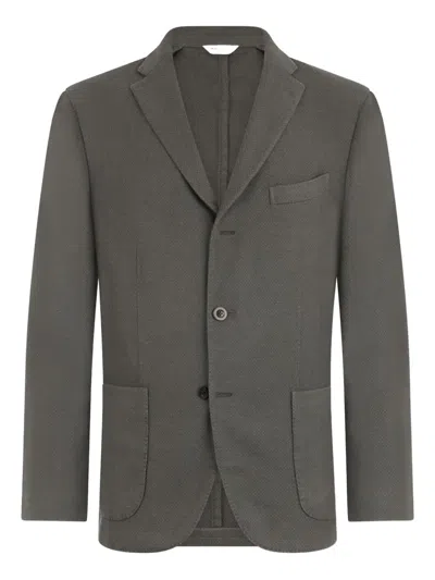 Boglioli Textured Three-button Blazer In Gray