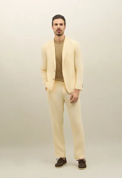 Boglioli Tinto Terra Linen K-suit In Pastel Yellow
