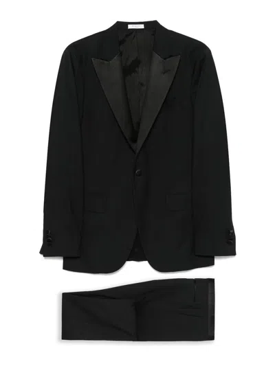 Boglioli Wool Tuxedo Suit In Black