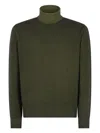 Boglioli Turtleneck Ribbed-hem Sweater In Green