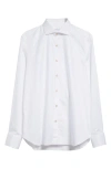 Boglioli White Cotton Tailored Tuxedo Shirt In White