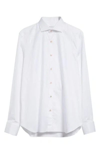 Boglioli White Cotton Tailored Tuxedo Shirt