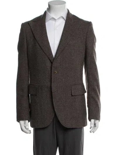 Pre-owned Boglioli Tweed Pattern Blazer In Black